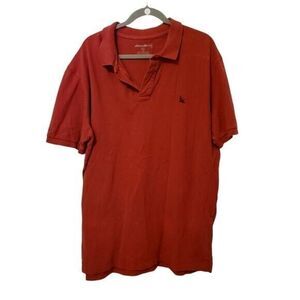 Eddie Bauer Mens Sz XL T Red  Solid Short Sleeve Polo Shirt